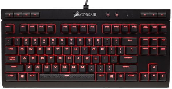 Corsair K63, Cherry MX Red, US mechanikus gamer billentyűzet, gyors válaszidő anti-ghosting multi-key rollover háttérvilágítás ergonomikus szoftver a játékmakrókra