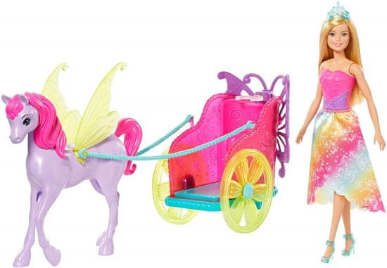 Mattel Barbie Hercegnő hintóval és mesebeli ló