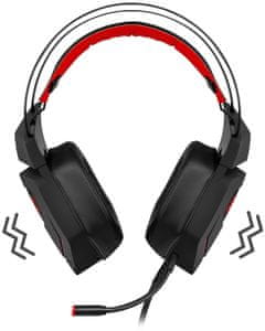 Gamer fejhallgató Niceboy ORYX X600 vezetékes térhatású hang 40 mm-es inverterek puha fülpárnák