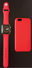 Szilikon szíj Apple Watch - Piros 42/44/45/49 mm - S/M