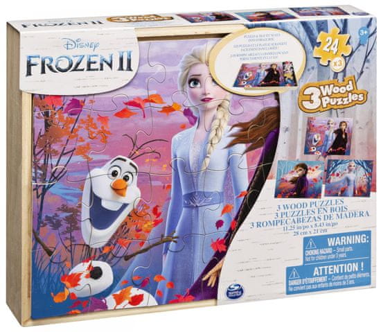 Spin Master Frozen 2 fa puzzle, 3 x 24 darab