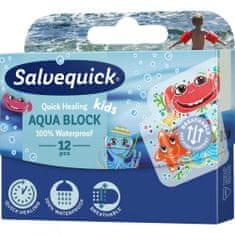 Salvequick Aqua Block Kids gyógyító gyorsító tapasz gyermekeknek, vízálló, 12 db