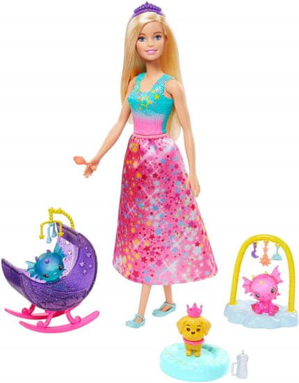 Mattel Barbie Mese játékkészlet Hercegnő baba hosszú szoknyával