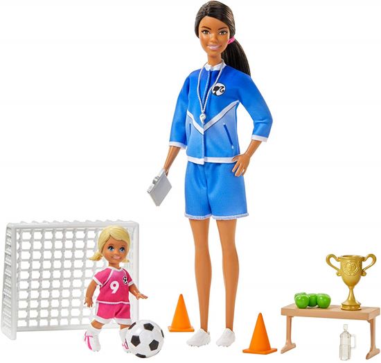 Mattel Barbie foci edzőnő babával játék szett barna hajú edzőnővel