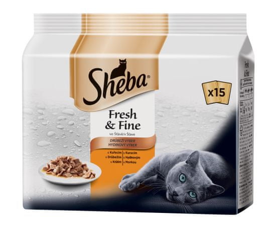 Sheba alutasakok Fresh & Fine Kiválasztott baromfi mártásban 15x50 g