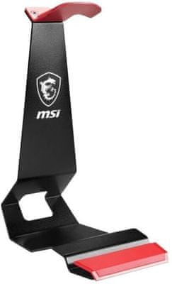 Gaming fejhallgató állvány MSI HS01 Headset Stand (E22-GA60010-CLA), alumínium acél, stabil alap, biztonságos tárolás, fekete