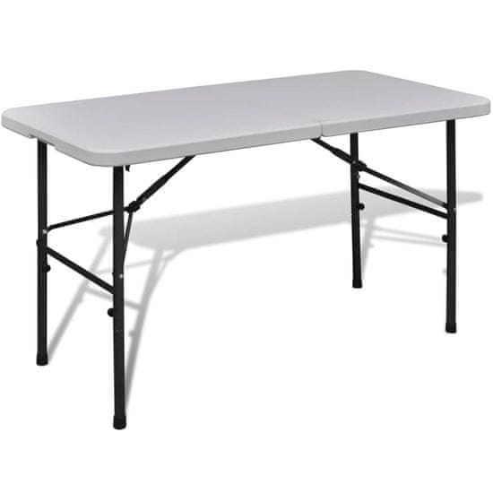 Greatstore Összecsukható kerti asztal 122 cm HDPE Fehér