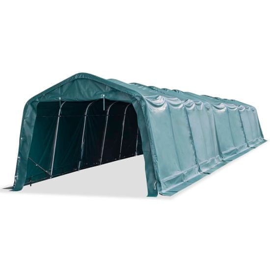 shumee sötétzöld elmozdítható PVC állattartó sátor 550 g/m² 3,3 x 16 m