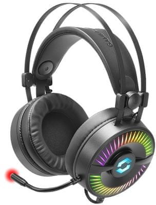 Gamer fejhallgató Speedlink Quyre RGB 7.1 (SL-860006-BK) PC -hez, rezgőmód háttérvilágítás térhangzással magas minőség