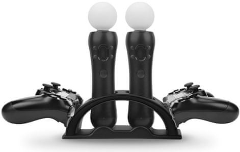 Hama töltőállomás a PS4/PS VR-hez (54412), tartó, praktikus, stílusos, egyszerre 4 eszközre