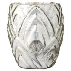 Lene Bjerre Üveg gyertyatartó a DALIA tealighthoz, antik ezüst
