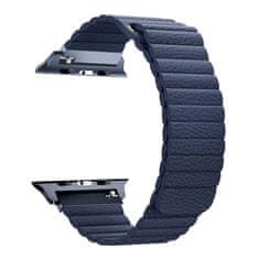 BStrap Leather Loop szíj Apple Watch 38/40/41mm, Dark Blue