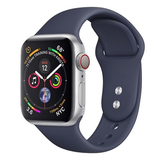BStrap Soft Silicone szíj Apple Watch 38/40/41mm, Midnight Blue