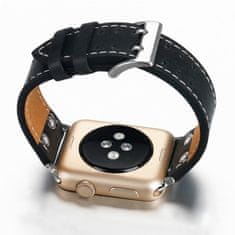 BStrap Leather Sport szíj Apple Watch 42/44/45mm, Black