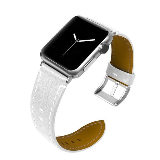 BStrap Leather Italy szíj Apple Watch 42/44/45mm, White