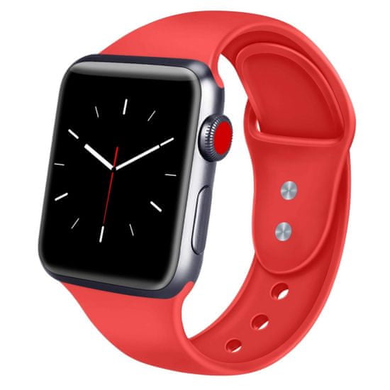 BStrap Soft Silicone szíj Apple Watch 42/44/45mm, Red