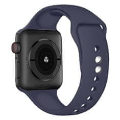 BStrap Soft Silicone szíj Apple Watch 42/44/45mm, Midnight Blue