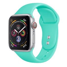 BStrap Soft Silicone szíj Apple Watch 42/44/45mm, Mint Green