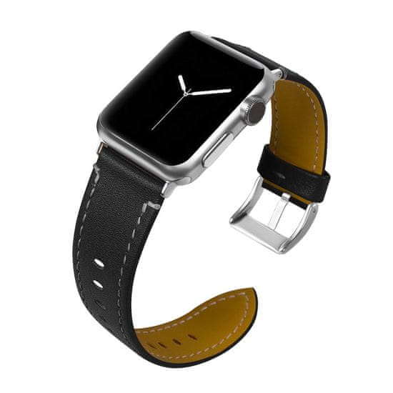 BStrap Leather Italy szíj Apple Watch 38/40/41mm, Black