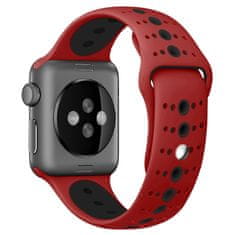BStrap Silicone Sport szíj Apple Watch 38/40/41mm, Red Black