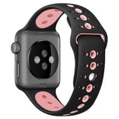 BStrap Silicone Sport szíj Apple Watch 38/40/41mm, Black Pink