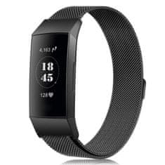 BStrap Milanese (Large) szíj Fitbit Charge 3 / 4, black