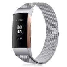 BStrap Milanese (Large) szíj Fitbit Charge 3 / 4, silver
