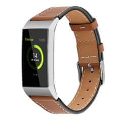 BStrap Leather Italy (Large) szíj Fitbit Charge 3 / 4, Coffee