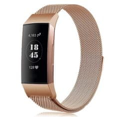 BStrap Milanese (Small) szíj Fitbit Charge 3 / 4, rose gold