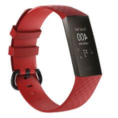 BStrap Silicone Diamond (Small) szíj Fitbit Charge 3 / 4, red