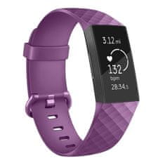 BStrap Silicone Diamond (Large) szíj Fitbit Charge 3 / 4, purple
