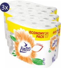 LINTEO WC-papír Economy Pack 3 x 24 tekercs, 3 rétegű, fehér
