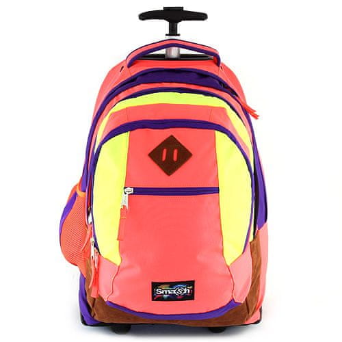 Smash Iskolai hátizsák kocsi , neon narancs lila béléssel