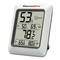 ThermoPro TP-50 meteorológiai állomás bázisállomás, Comfort jelző, ezüst - ezüst