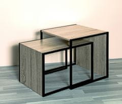 Mørtens Furniture Baise dohányzóasztal, 45 cm, tölgy/fekete