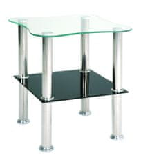 Mørtens Furniture Azariah dohányzóasztal, 47 cm, rozsdamentes acél / fekete