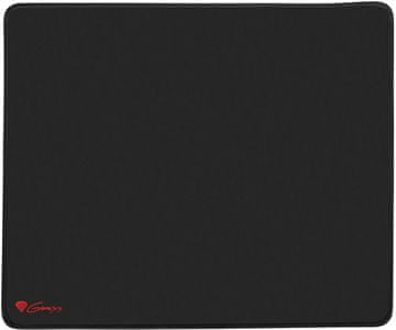 modern csúszásgátló egérpad pc egérhez genesis Carbon 500 Logo L NPG-0659 fekete kivitel genesis logóval lézeres és optikai egér alacsony profilú egérpad súrlódás elnyelése nagyobb kényelem textil ellenálló anyag vízálló impregnálás