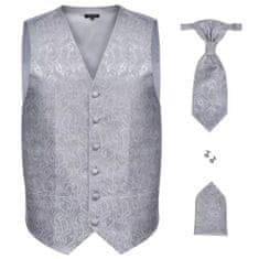 Greatstore Férfi Paisley ezüst színű esküvői mellényszett 52-es méret