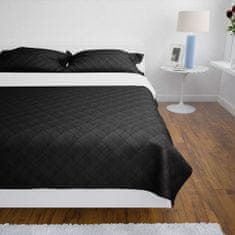 Greatstore 130887 Double-sided Quilted Bedspread Black/White 220 x 240 cm