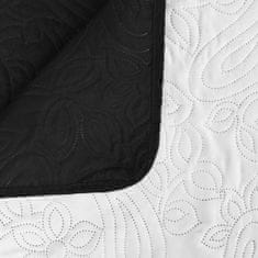 Greatstore fekete/fehér kétoldalas steppelt ágytakaró 220 x 240 cm