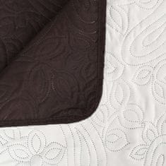 Greatstore krémszínű/barna kétoldalas steppelt ágytakaró 220 x 240 cm