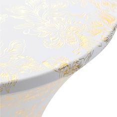 Greatstore 2 db fehér sztreccs asztalterítő aranyszínű mintával 80 cm