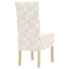 Greatstore 4 darab fehér szabott sztreccs székszoknya aranyszínű mintával