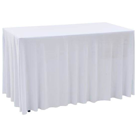 Greatstore 2 darab fehér sztreccs asztalszoknya 243 x 76 x 74 cm