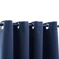 shumee 2 db kék sötétítőfüggöny fémgyűrűkkel 140 x 175 cm 