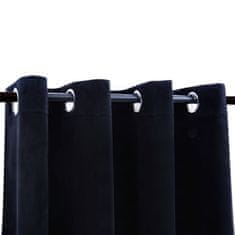 shumee 2 db fekete bársony sötétítőfüggöny gyűrűkkel 140 x 175 cm