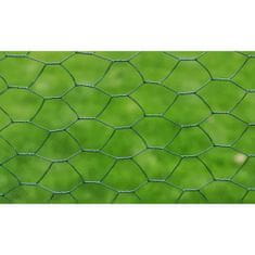 shumee zöld horganyzott csirkeháló drótkerítés PVC bevonattal 25x0,5 m