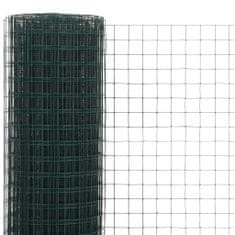 shumee zöld PVC-bevonatú acél csirkeháló drótkerítés 10 x 0,5 m
