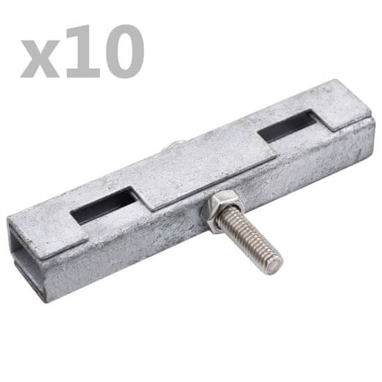 shumee 10 szett ezüstszínű U-alakú kerítés-összekötő elem