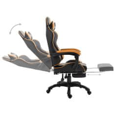Greatstore narancssárga műbőr gamer szék lábtartóval